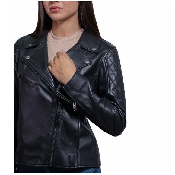 Frye Ladies Leather Jacket ~ BLACK - Picture 4 of 4